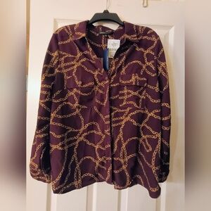 Purple and Gold Chain Print Shirt